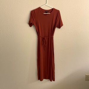 Banana republic deep orange below the knee dress
